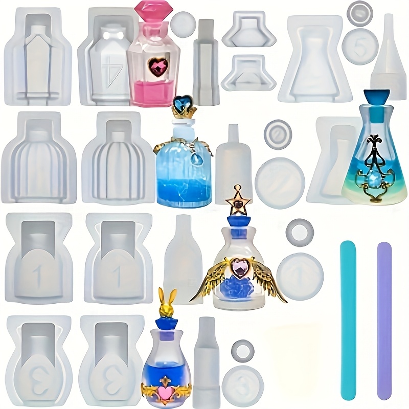 Resin Jewelry Kit - 5개 세트의 향수병 레진 실리콘 몰드는