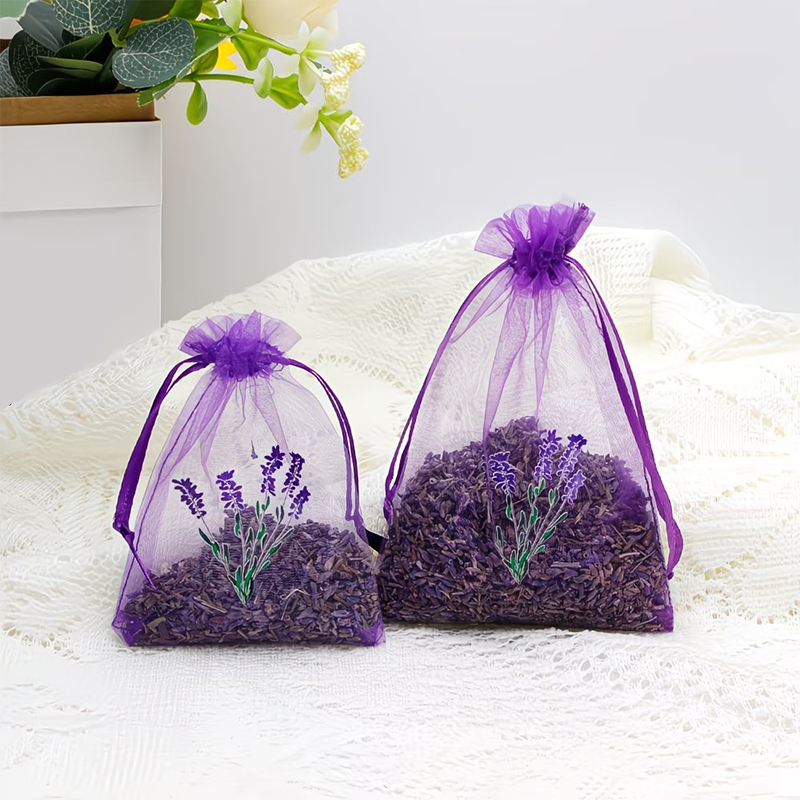 20Pcs 라벤더 패턴 드로스트링 메쉬 가방 말린 꽃  - Dried Flower Bulk 리뷰 및 가격