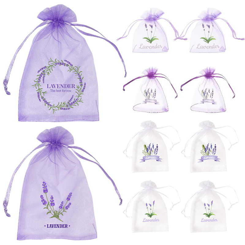 20Pcs 라벤더 패턴 드로스트링 메쉬 가방 말린 꽃  - Dried Flower Bulk 리뷰 및 가격