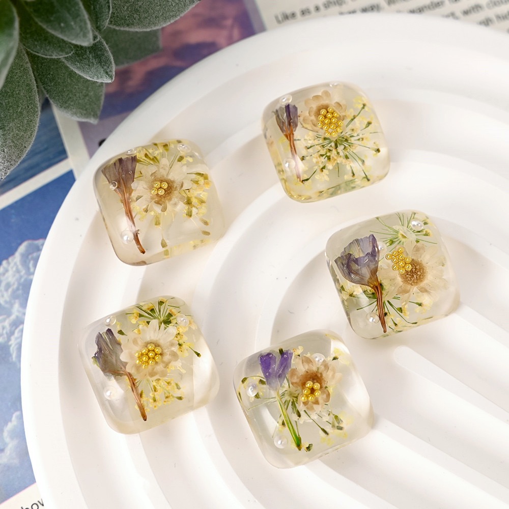 투명 말린 꽃 돔 수지 단추 카보 숑 10pcs DIY - Dried Flower Bulk 리뷰 및 가격