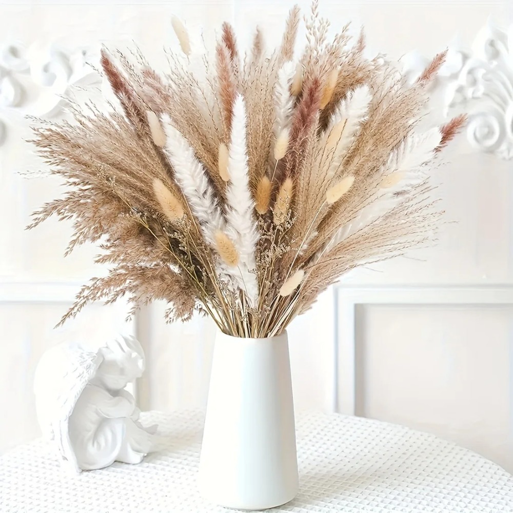 80 조각 자연 말린 꽃 꽃다발 홈 인테리어 팜파스 리 - Dried Flower Bulk 리뷰 및 가격