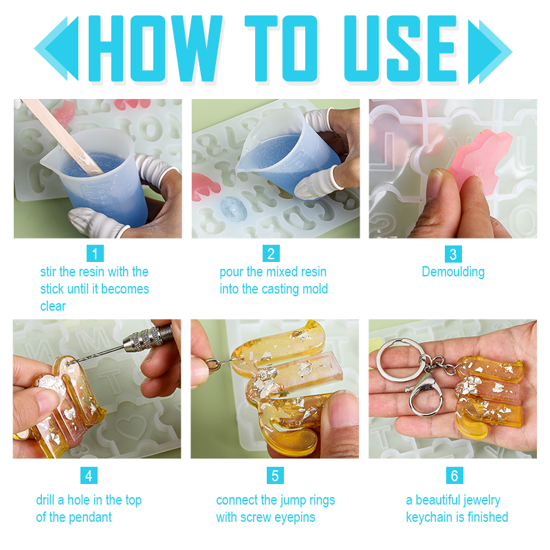 알파벳 키 체인 금형 알파벳 수지 실리콘 금형 수지 문 - Resin Jewelry Kit 리뷰 및 가격