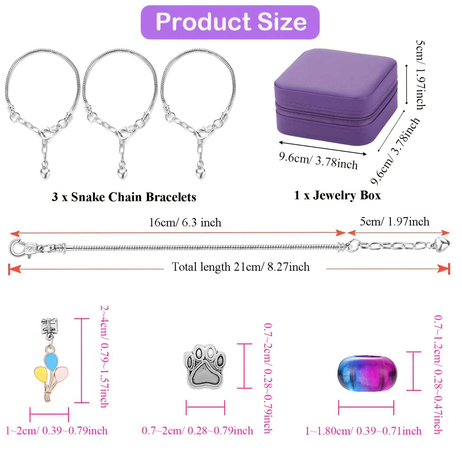 보라색 보석 상자와 핑크색 장식이 들어 있는 68개의  - Resin Jewelry Kit 리뷰 및 가격