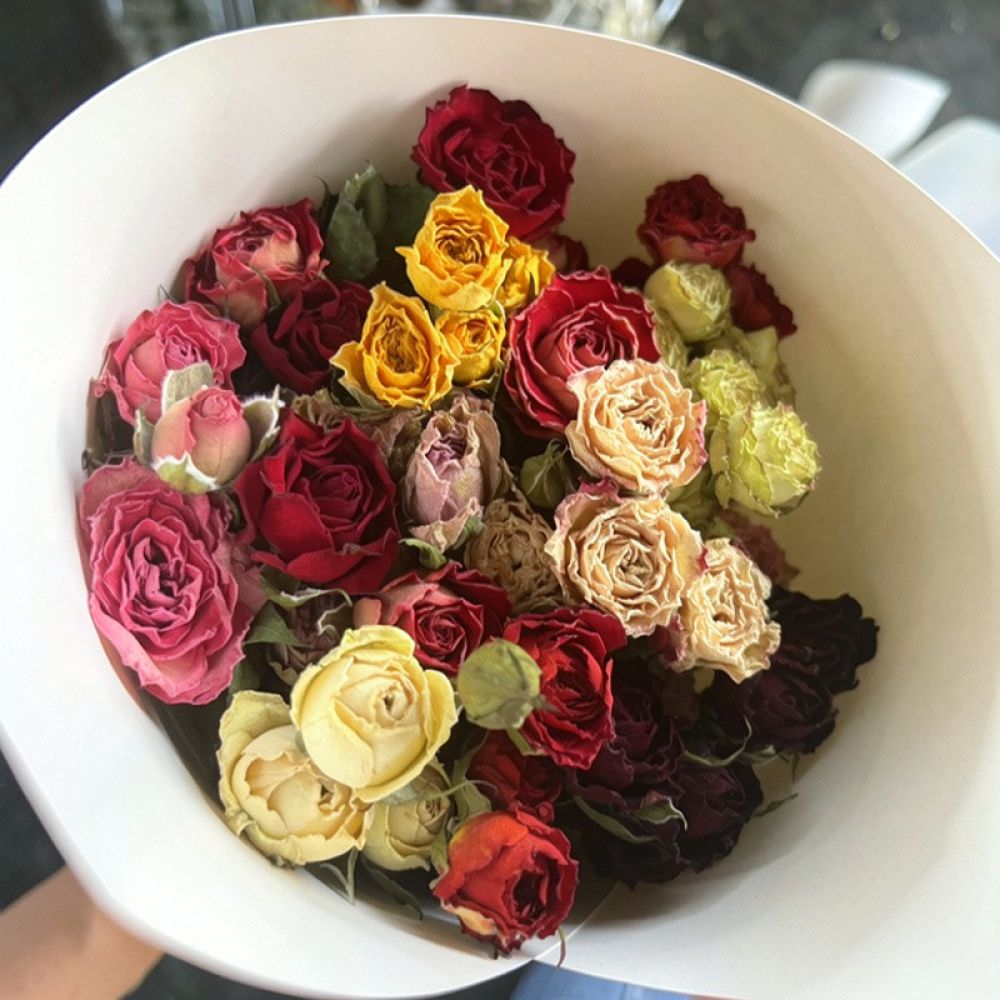 자연 건조된 장미 꽃다발, 버블 장미, 실제 식물, 보 - Flower Preservation Resin 리뷰 및 가격